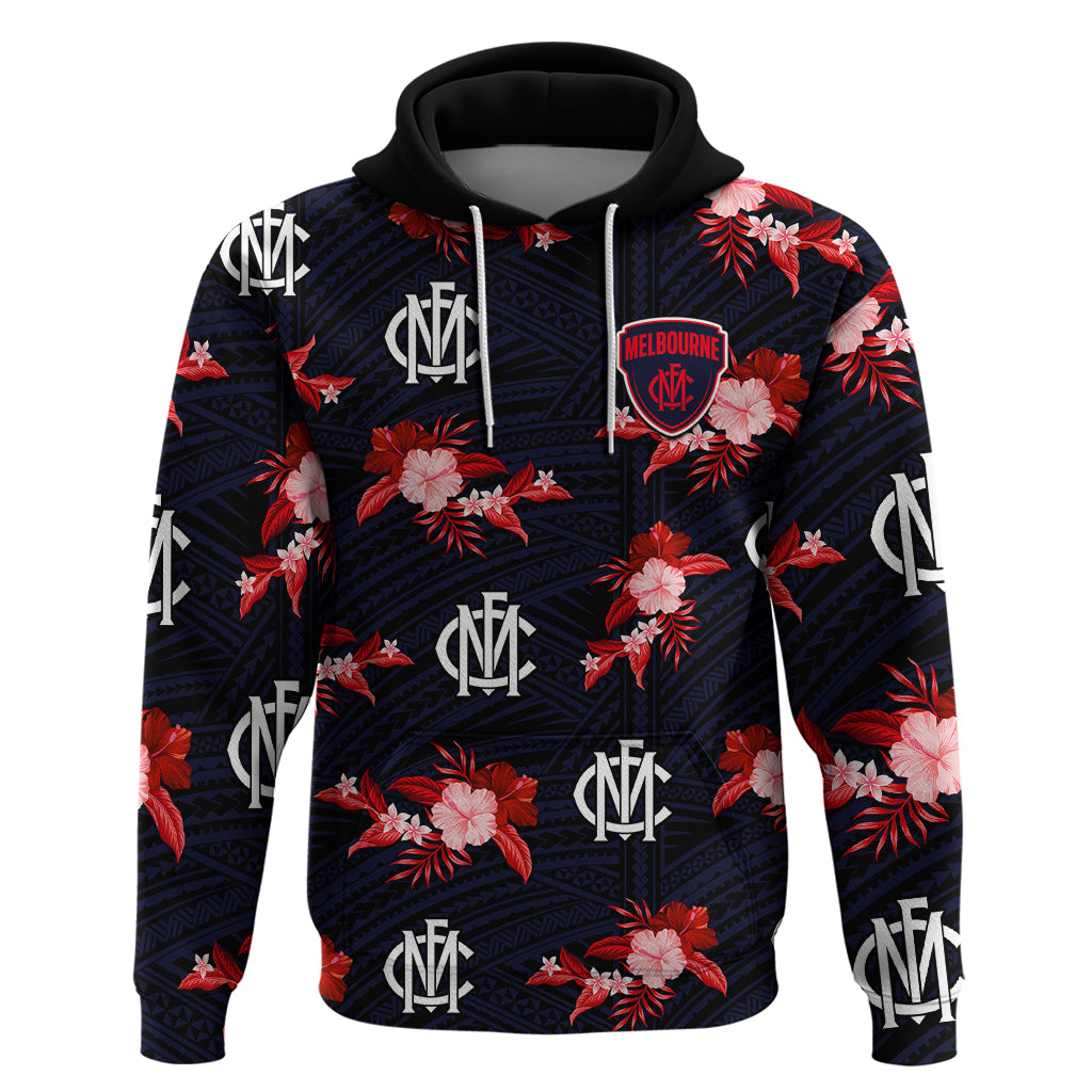 (Custom Text And Number) Demons Football Hoodie Polynesian Tribal Mix Tropical Hawaiian Style - Vibe Hoodie Shop