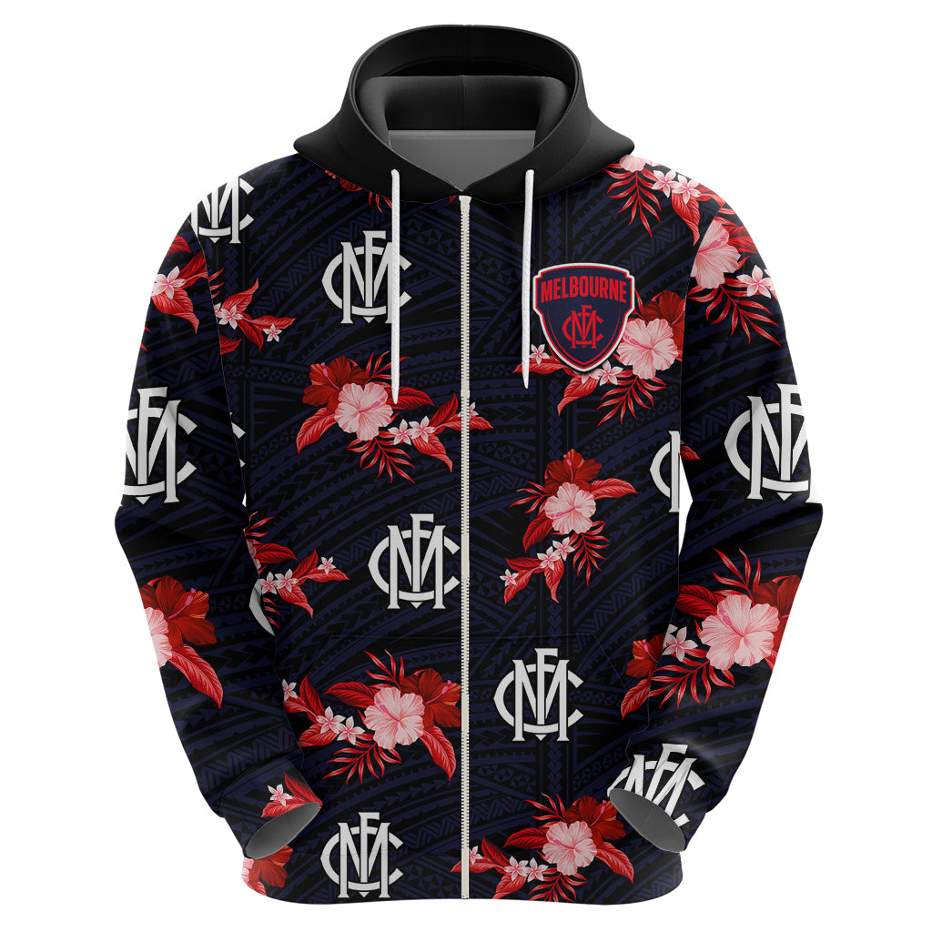 (Custom Text And Number) Demons Football Hoodie Polynesian Tribal Mix Tropical Hawaiian Style - Vibe Hoodie Shop