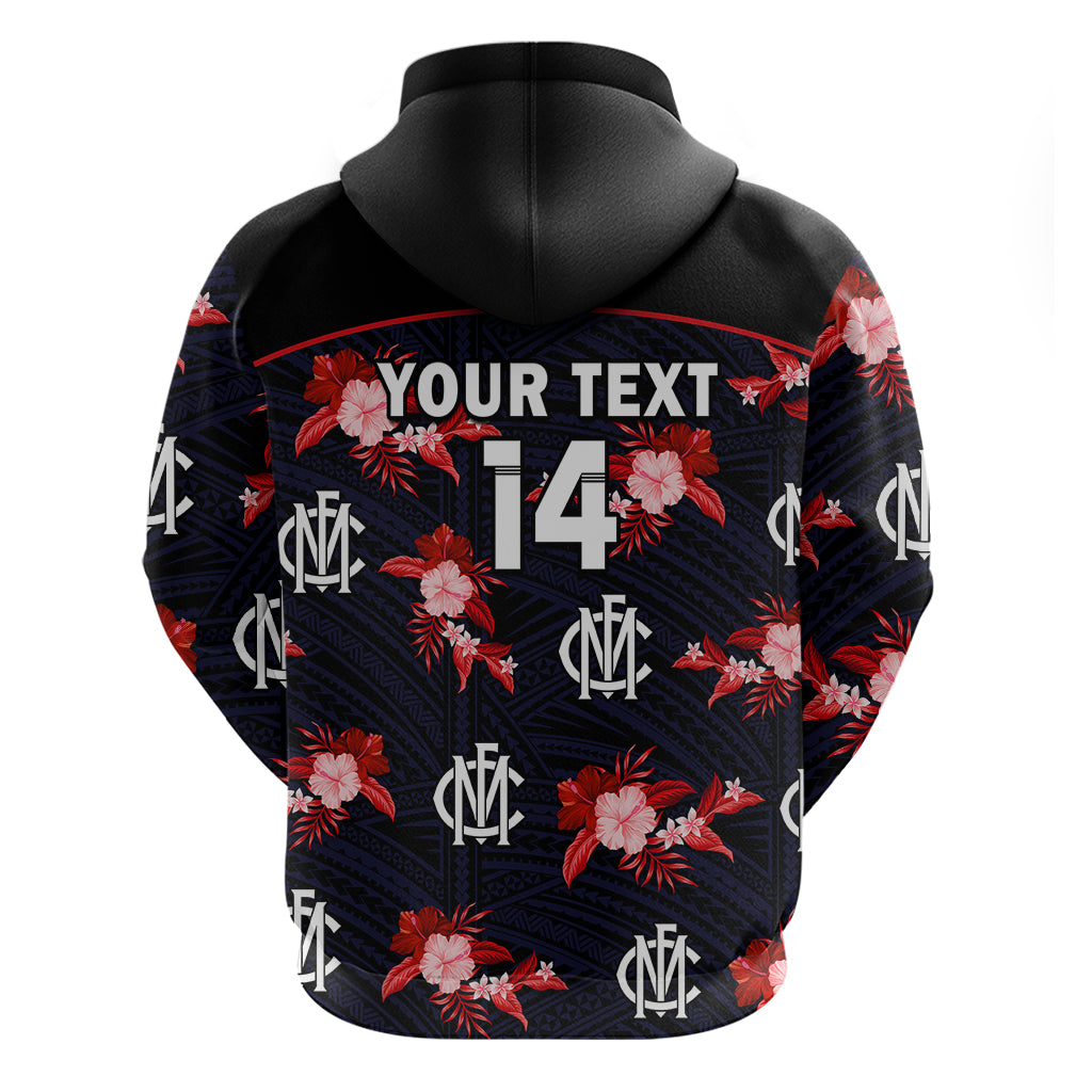 (Custom Text And Number) Demons Football Hoodie Polynesian Tribal Mix Tropical Hawaiian Style - Vibe Hoodie Shop