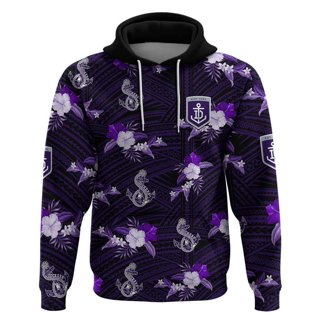 (Custom Text And Number) Dockers Football Hoodie Polynesian Tribal Mix Tropical Hawaiian Style - Vibe Hoodie Shop