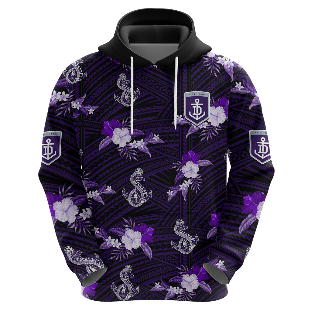 (Custom Text And Number) Dockers Football Hoodie Polynesian Tribal Mix Tropical Hawaiian Style - Vibe Hoodie Shop