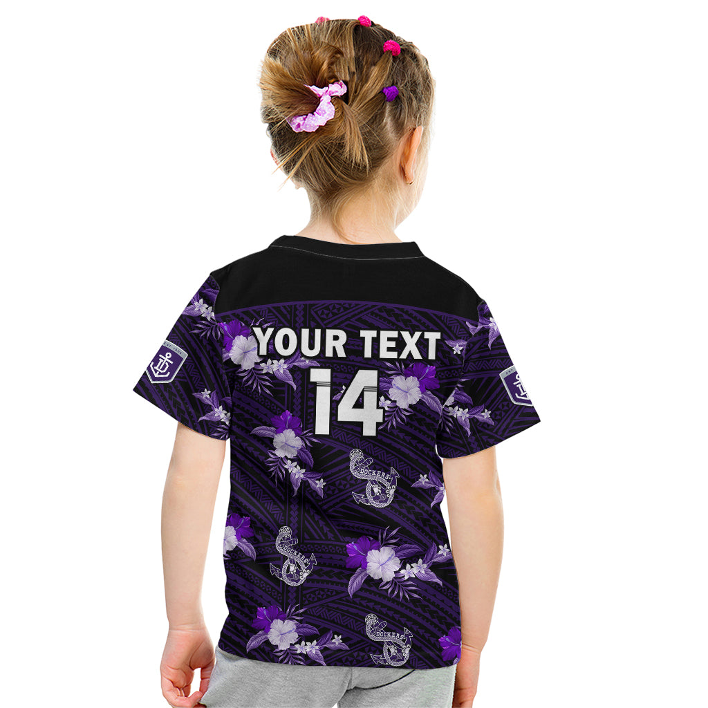 (Custom Text And Number) Dockers Football Kid T Shirt Polynesian Tribal Mix Tropical Hawaiian Style - Vibe Hoodie Shop