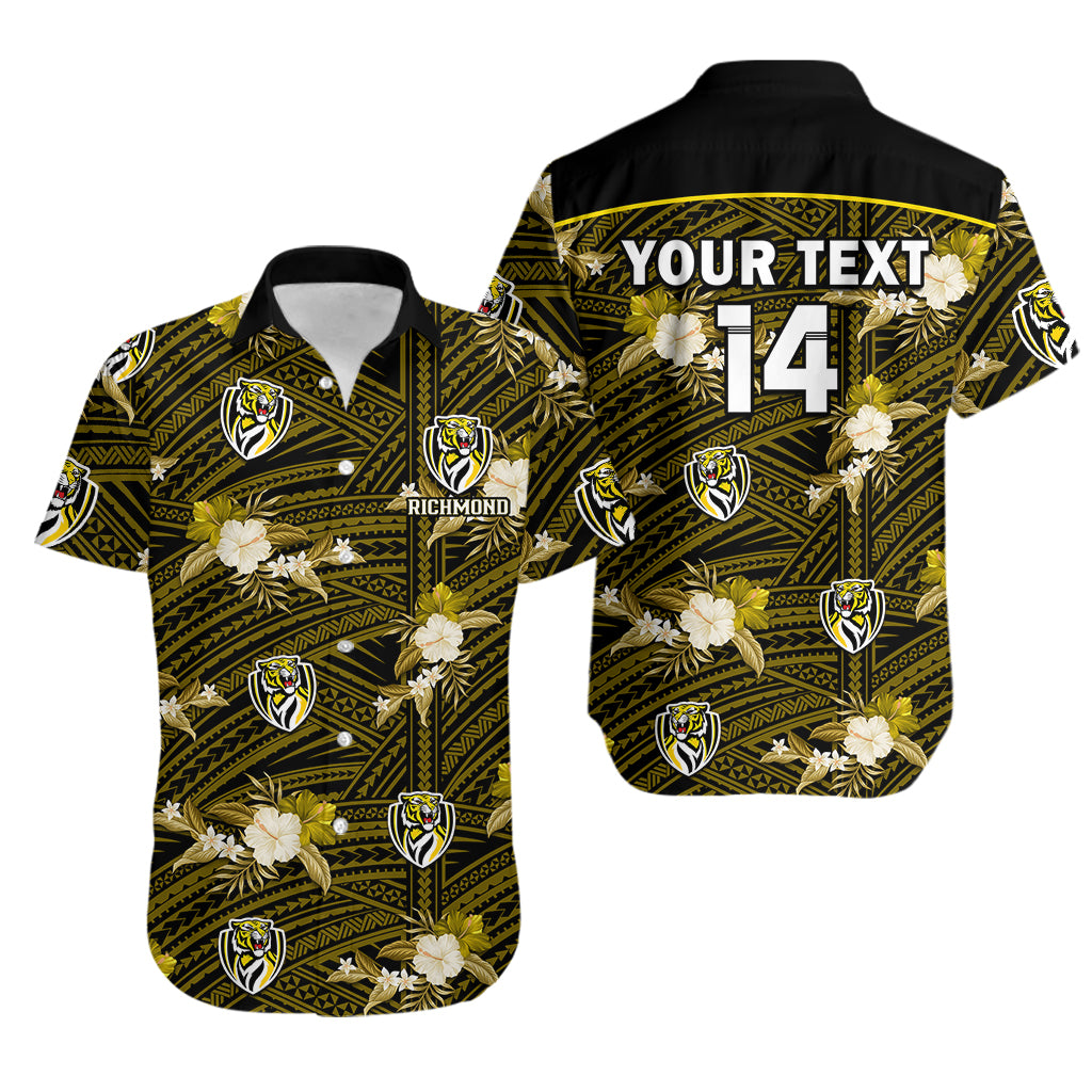 (Custom Text And Number) Richmond Football Hawaiian Shirt Polynesian Tribal Mix Tropical Hawaiian Style - Vibe Hoodie Shop