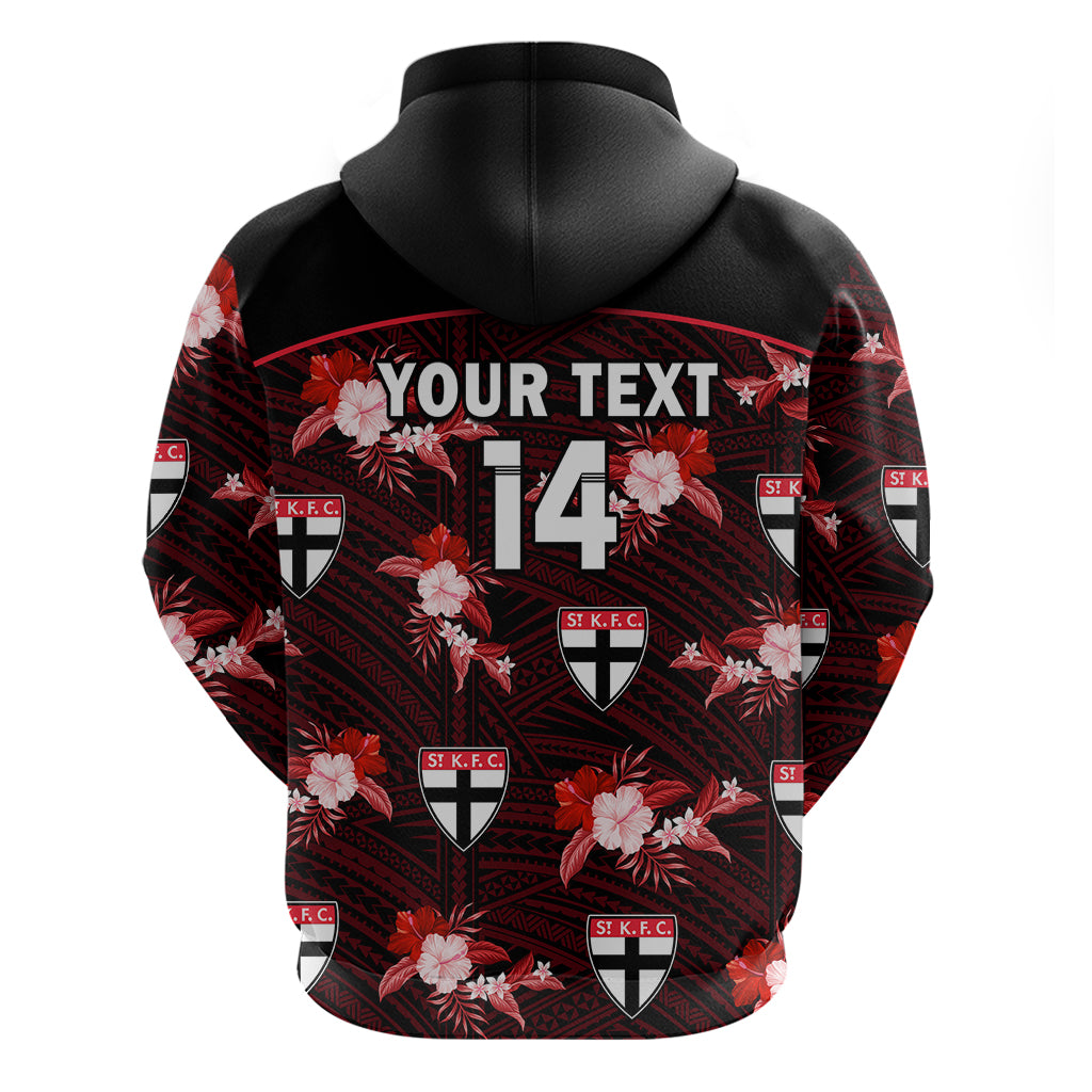 (Custom Text And Number) St Kilda Football Hoodie Saints Polynesian Tribal Mix Tropical Hawaiian Style - Vibe Hoodie Shop
