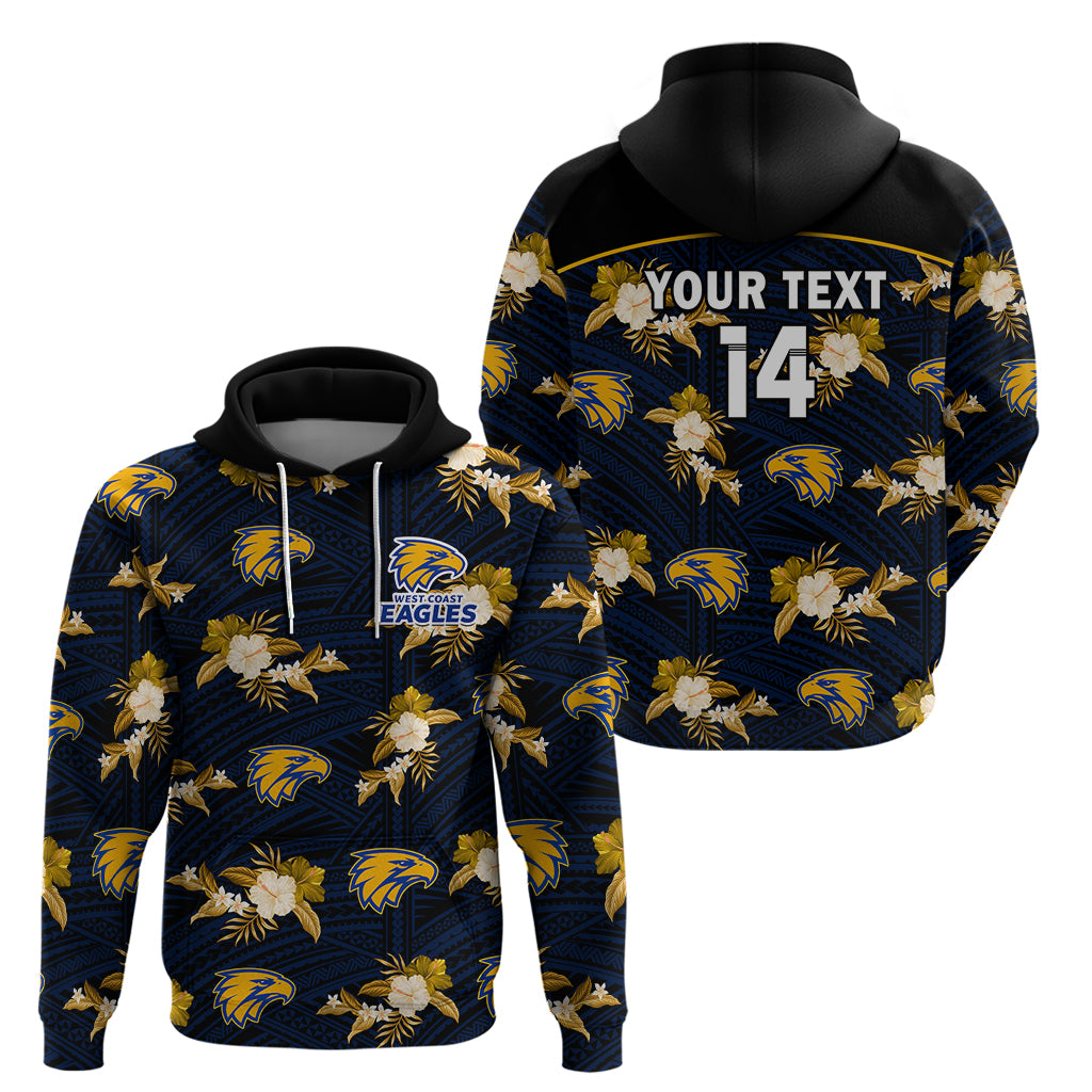 (Custom Text And Number) Eagles Football Hoodie West Coast Polynesian Tribal Mix Tropical Hawaiian Style - Vibe Hoodie Shop