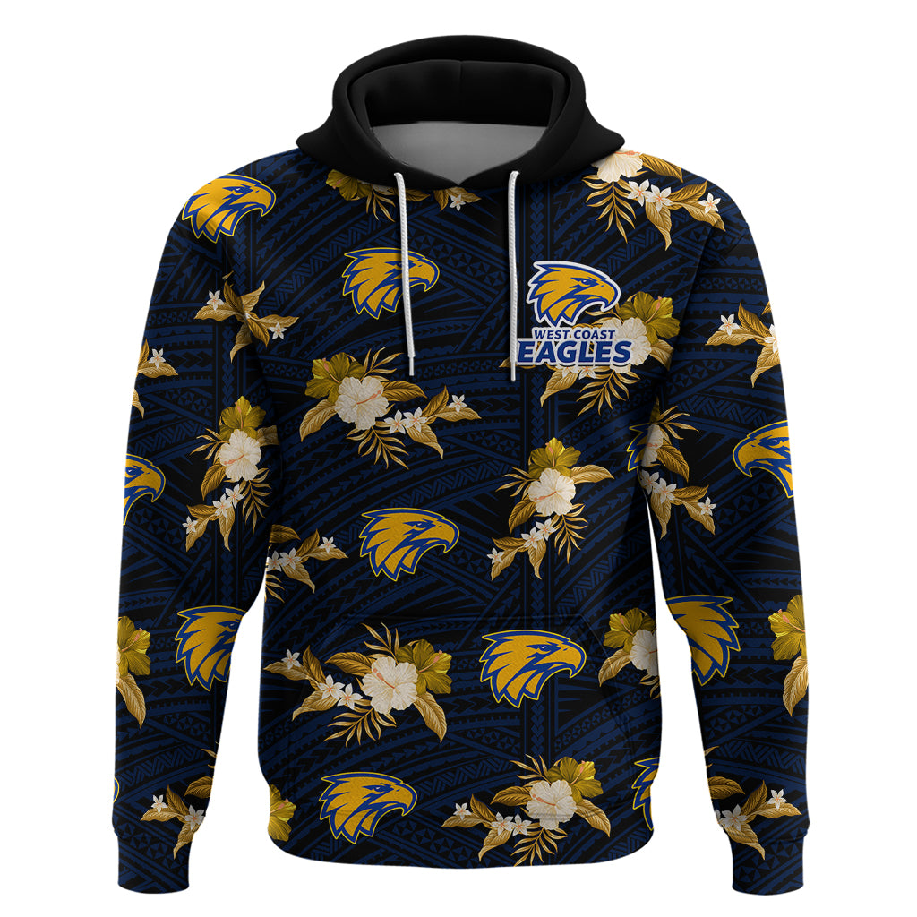(Custom Text And Number) Eagles Football Hoodie West Coast Polynesian Tribal Mix Tropical Hawaiian Style - Vibe Hoodie Shop