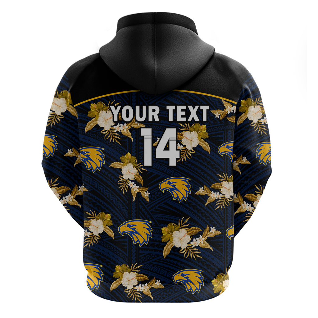 (Custom Text And Number) Eagles Football Hoodie West Coast Polynesian Tribal Mix Tropical Hawaiian Style - Vibe Hoodie Shop