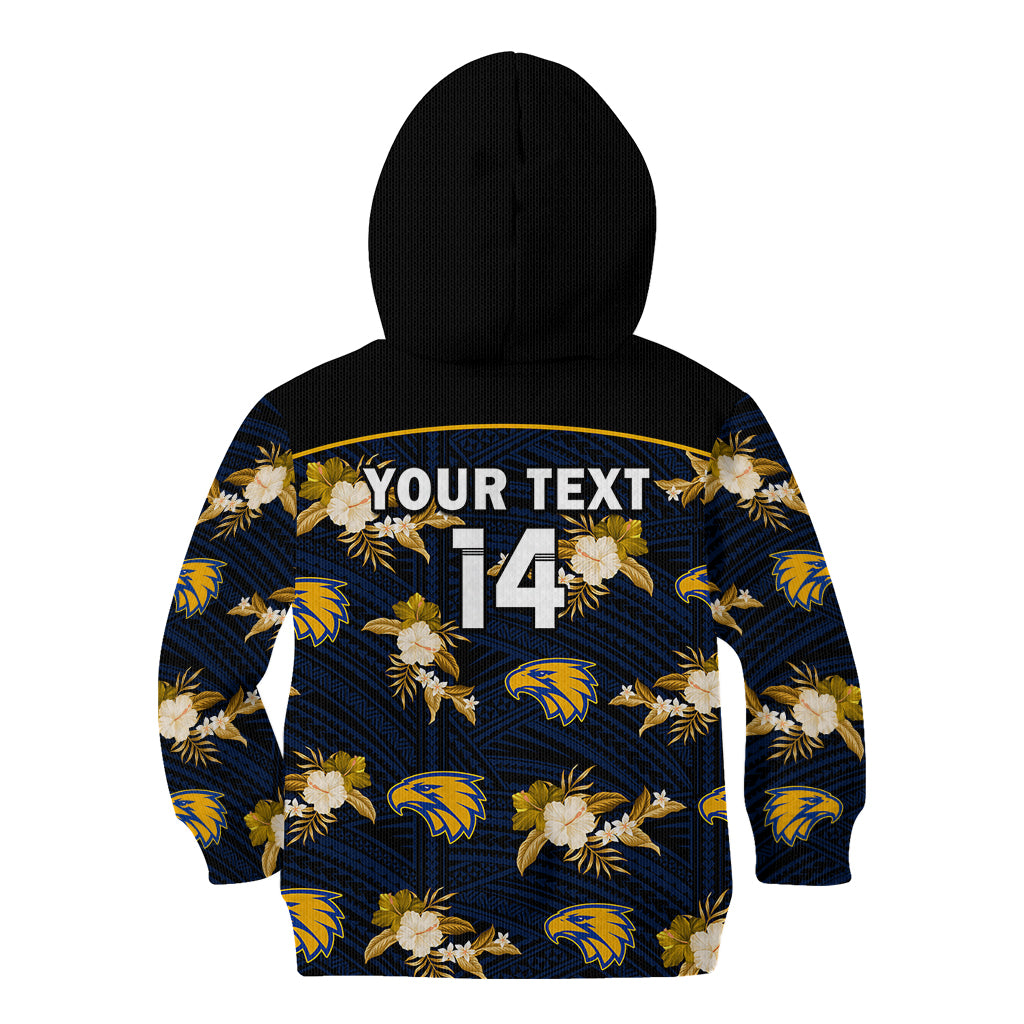 (Custom Text And Number) Eagles Football Kid Hoodie West Coast Polynesian Tribal Mix Tropical Hawaiian Style - Vibe Hoodie Shop