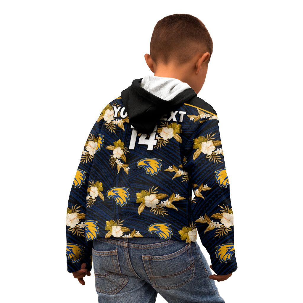 (Custom Text And Number) Eagles Football Kid Hoodie West Coast Polynesian Tribal Mix Tropical Hawaiian Style - Vibe Hoodie Shop