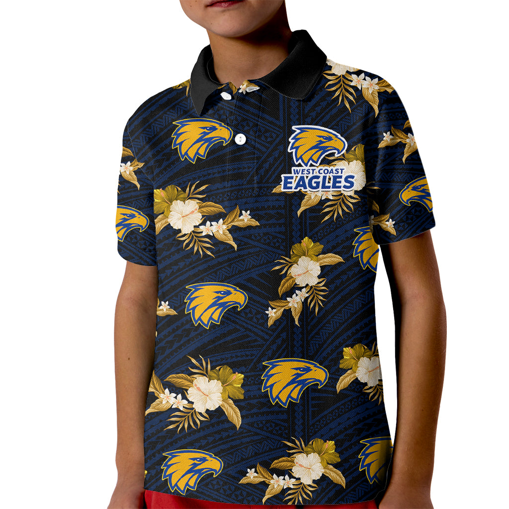 (Custom Text And Number) Eagles Football Kid Polo Shirt West Coast Polynesian Tribal Mix Tropical Hawaiian Style - Vibe Hoodie Shop