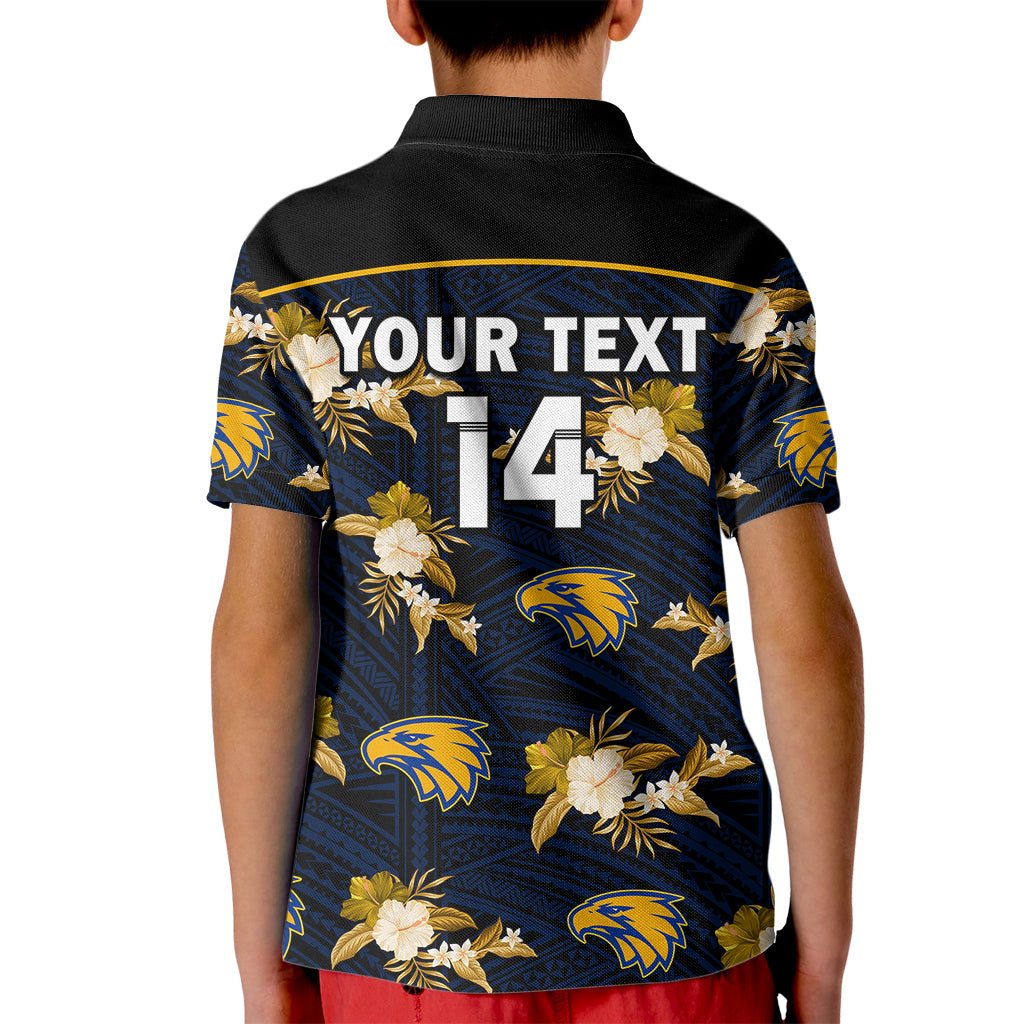 (Custom Text And Number) Eagles Football Kid Polo Shirt West Coast Polynesian Tribal Mix Tropical Hawaiian Style - Vibe Hoodie Shop