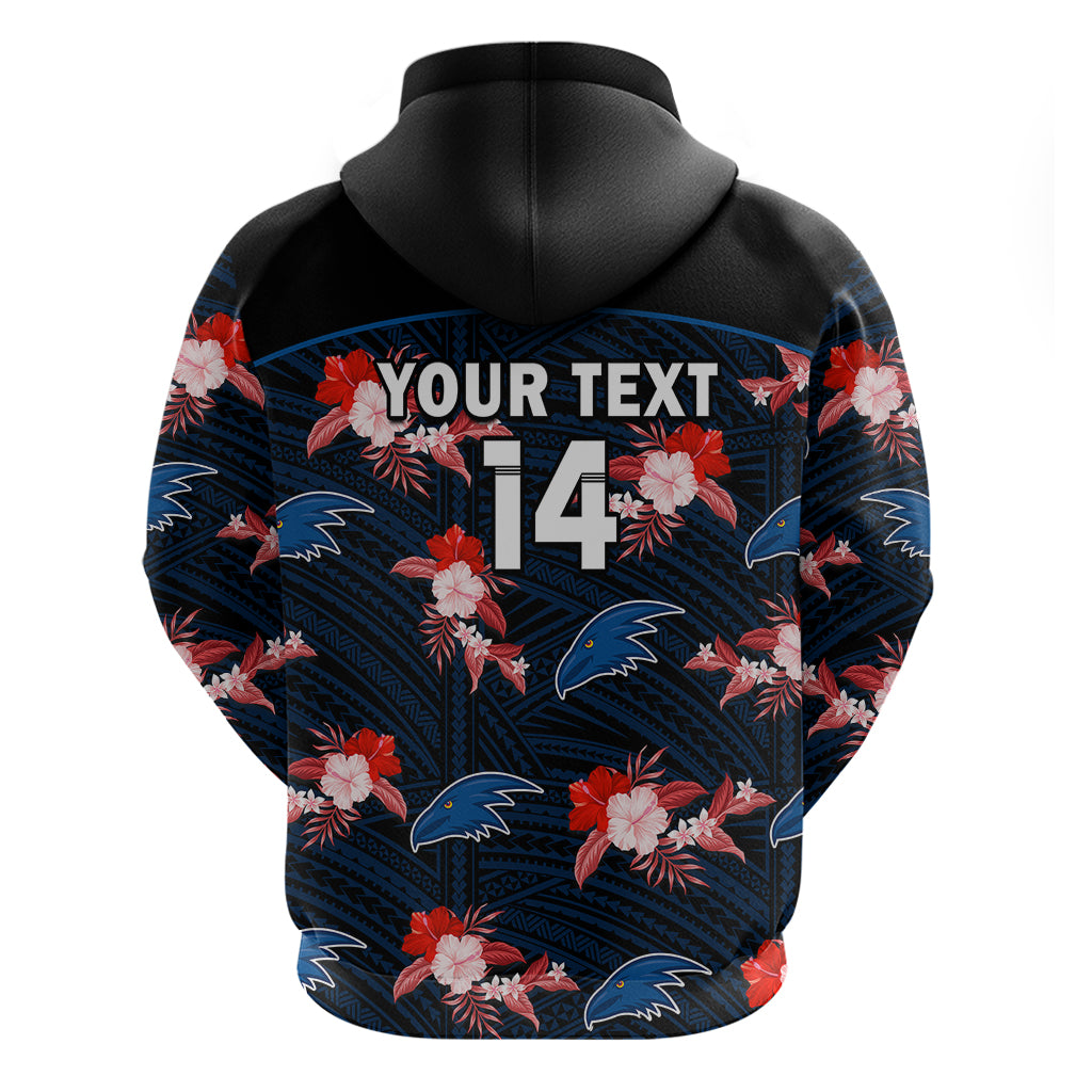 (Custom Text And Number) Adelaide Crows Football Hoodie Polynesian Tribal Mix Tropical Hawaiian Style - Vibe Hoodie Shop