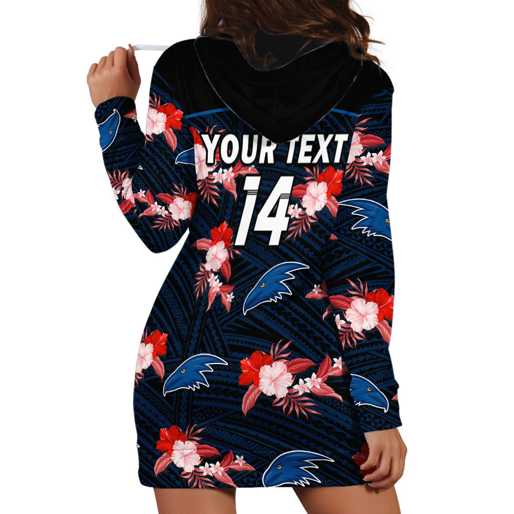 (Custom Text And Number) Adelaide Crows Football Hoodie Dress Polynesian Tribal Mix Tropical Hawaiian Style - Vibe Hoodie Shop