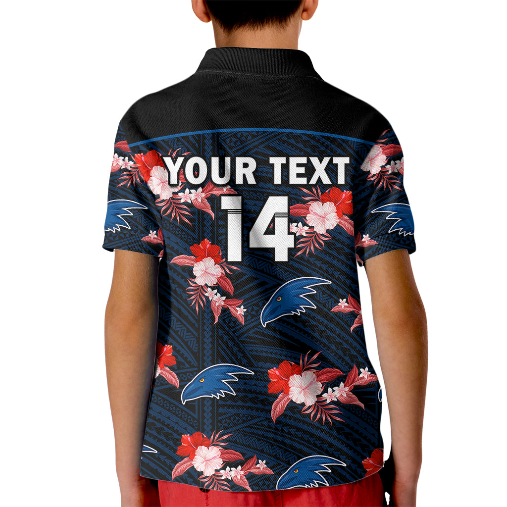 (Custom Text And Number) Adelaide Crows Football Kid Polo Shirt Polynesian Tribal Mix Tropical Hawaiian Style - Vibe Hoodie Shop