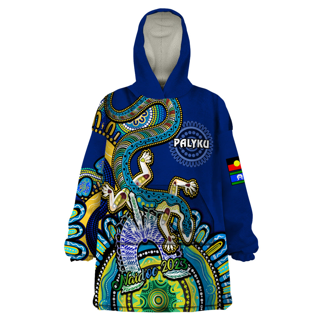 Australia NAIDOC 2023 Wearable Blanket Hoodie Palyku Indigenous Lizard For Our Elders - Vibe Hoodie Shop