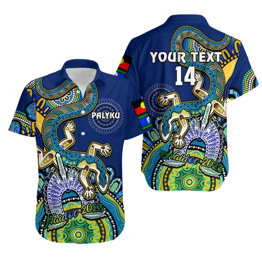 (Custom Text And Number) Australia NAIDOC 2023 Hawaiian Shirt Palyku Indigenous Lizard For Our Elders - Vibe Hoodie Shop