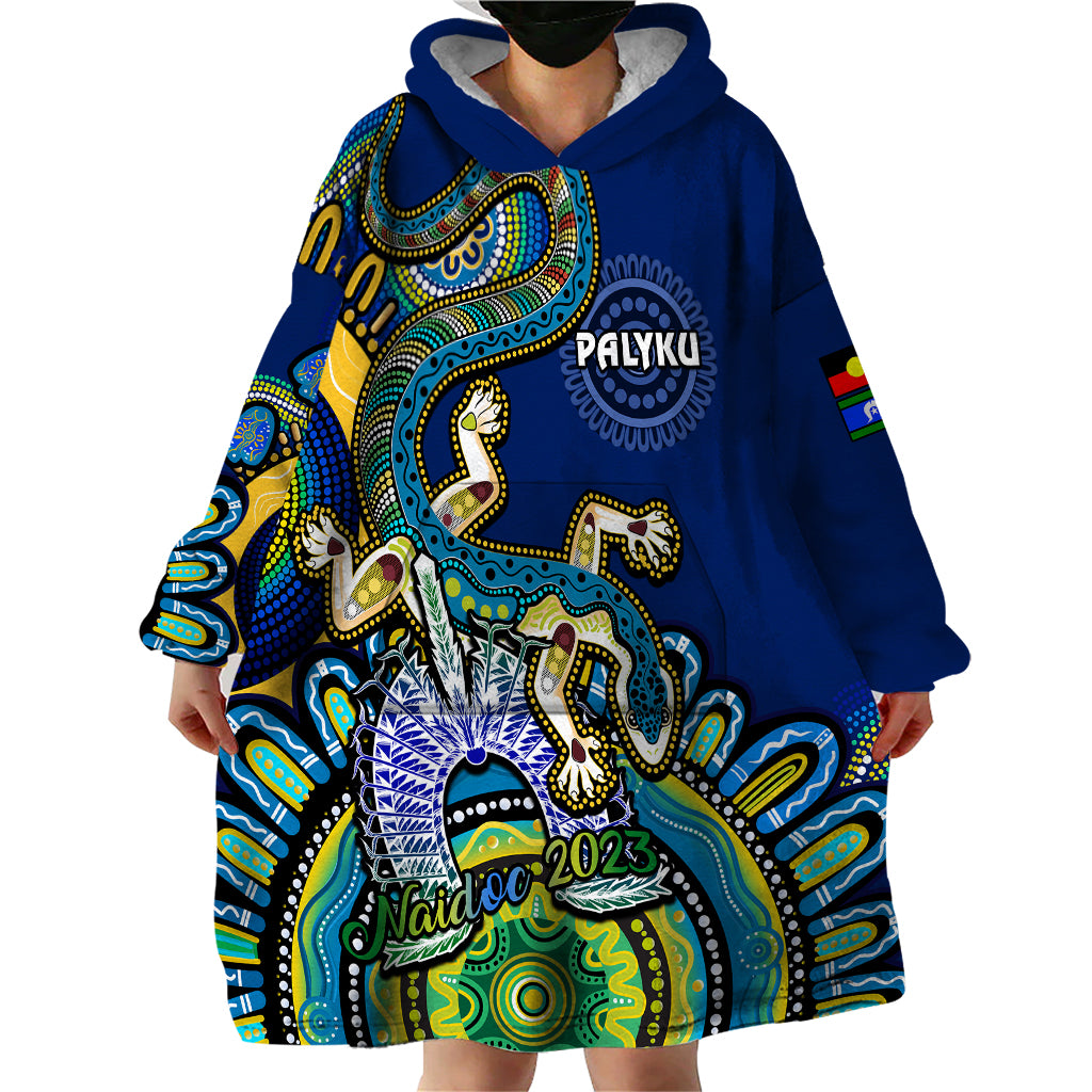 (Custom Text And Number) Australia NAIDOC 2023 Wearable Blanket Hoodie Palyku Indigenous Lizard For Our Elders - Vibe Hoodie Shop