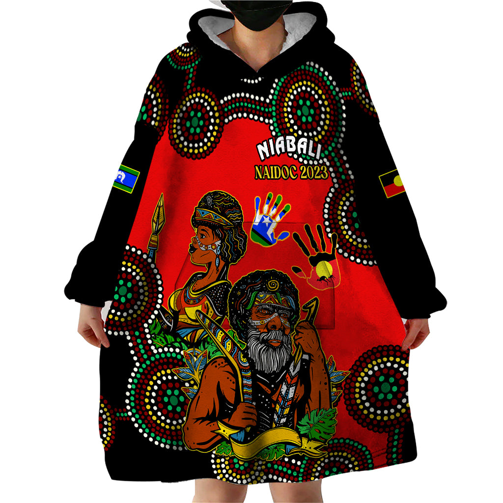 Australia NAIDOC 2023 Wearable Blanket Hoodie Niabali Indigenous For Our Elders - Vibe Hoodie Shop