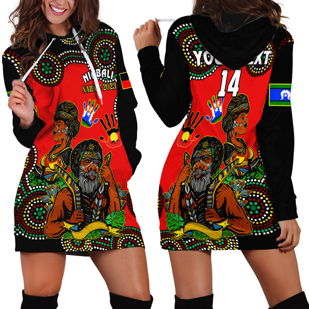 (Custom Text And Number) Australia NAIDOC 2023 Hoodie Dress Niabali Indigenous For Our Elders - Vibe Hoodie Shop