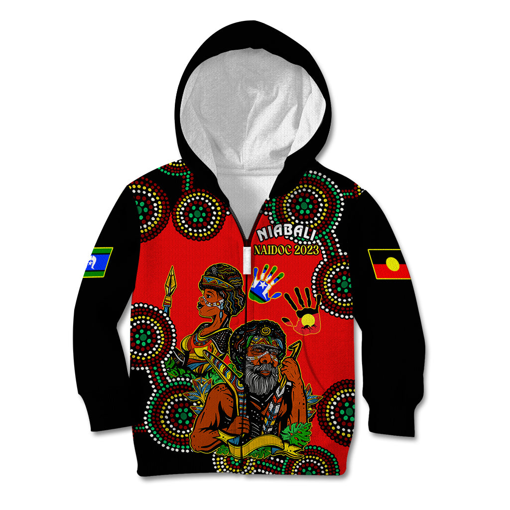 (Custom Text And Number) Australia NAIDOC 2023 Kid Hoodie Niabali Indigenous For Our Elders - Vibe Hoodie Shop