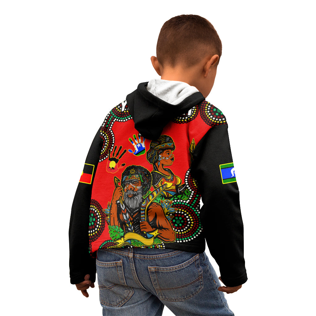 (Custom Text And Number) Australia NAIDOC 2023 Kid Hoodie Niabali Indigenous For Our Elders - Vibe Hoodie Shop