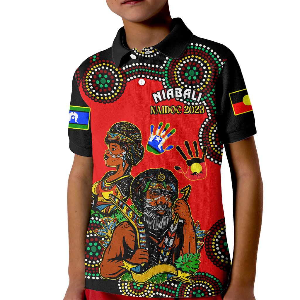 (Custom Text And Number) Australia NAIDOC 2023 Kid Polo Shirt Niabali Indigenous For Our Elders - Vibe Hoodie Shop