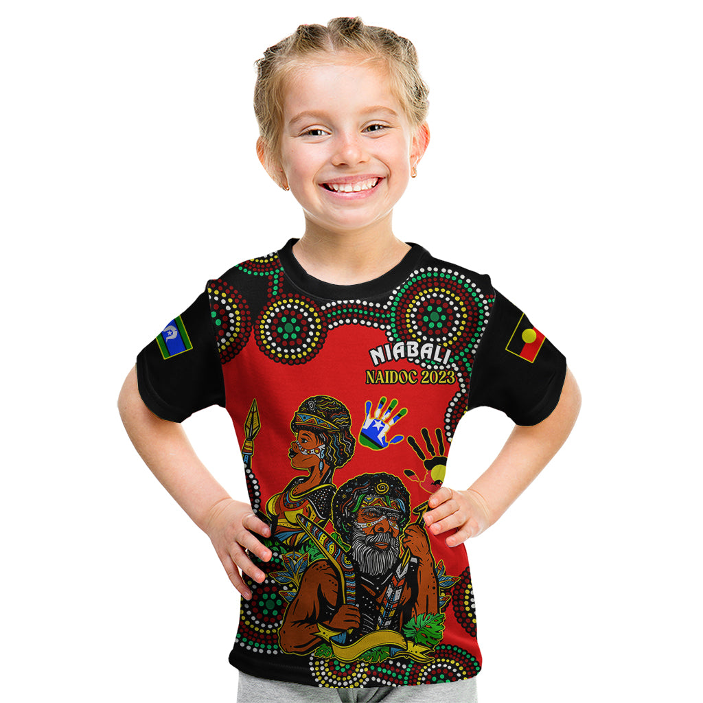 (Custom Text And Number) Australia NAIDOC 2023 Kid T Shirt Niabali Indigenous For Our Elders - Vibe Hoodie Shop