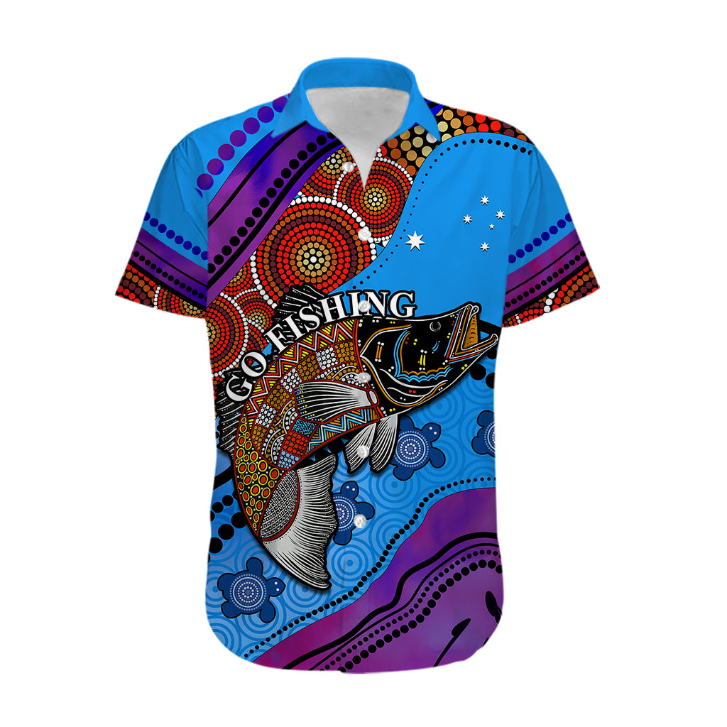 (Custom Personalised) Australia Hawaiian Shirt Go Fishing Aboriginal Art - Vibe Hoodie Shop