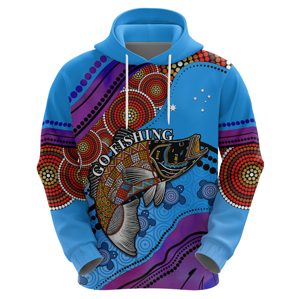 (Custom Personalised) Australia Hoodie Go Fishing Aboriginal Art - Vibe Hoodie Shop