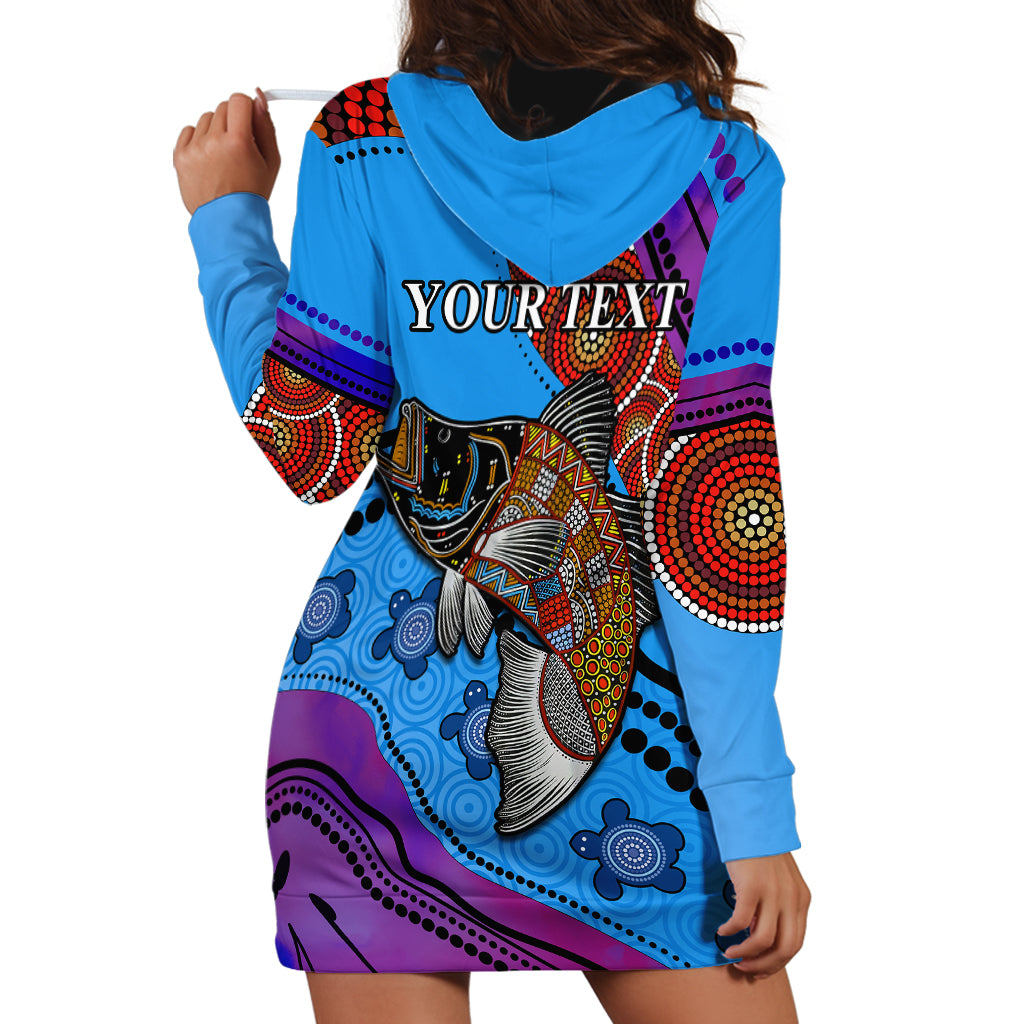 (Custom Personalised) Australia Hoodie Dress Go Fishing Aboriginal Art - Vibe Hoodie Shop