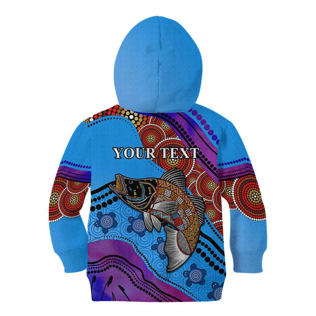 (Custom Personalised) Australia Kid Hoodie Go Fishing Aboriginal Art - Vibe Hoodie Shop