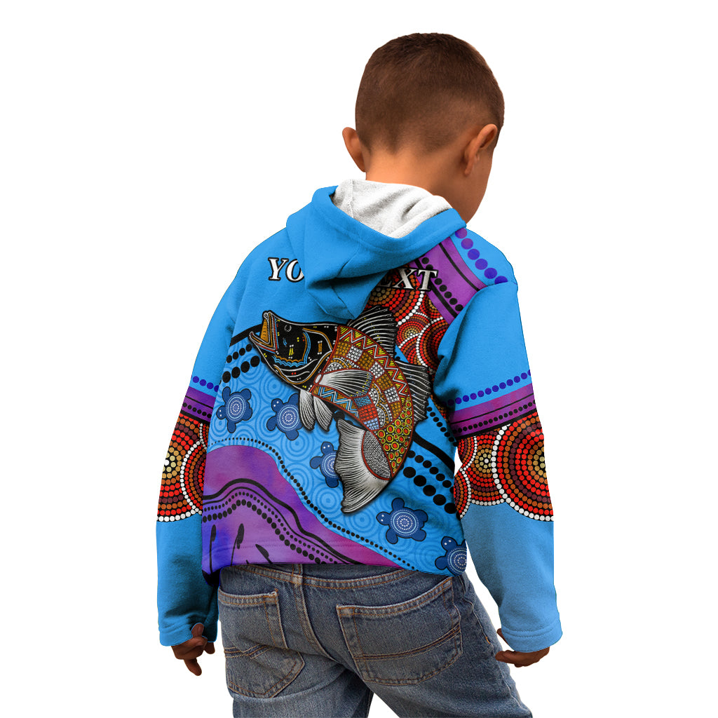 (Custom Personalised) Australia Kid Hoodie Go Fishing Aboriginal Art - Vibe Hoodie Shop