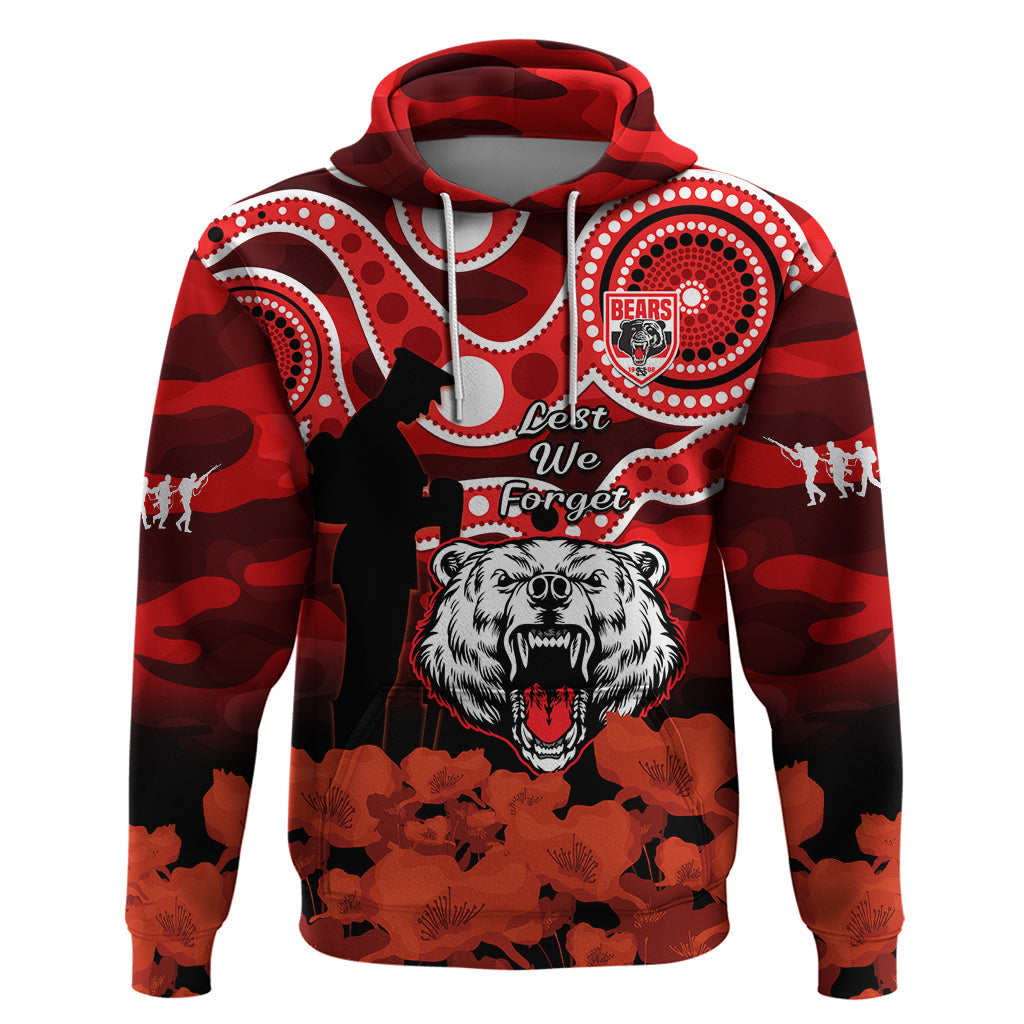 North Sydney Rugby ANZAC Hoodie Bears Indigenous Mix Camouflage Poppy - Vibe Hoodie Shop