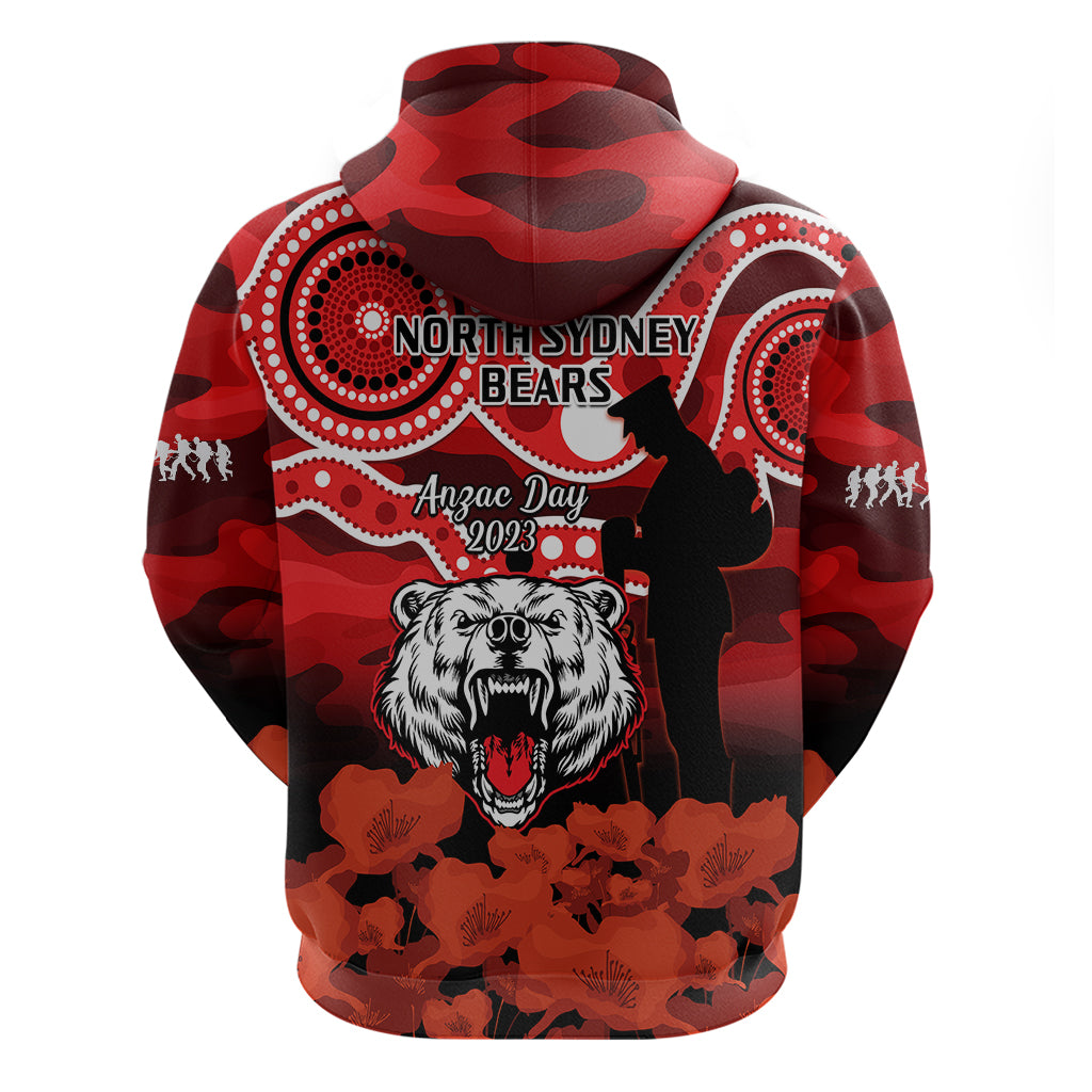 North Sydney Rugby ANZAC Hoodie Bears Indigenous Mix Camouflage Poppy - Vibe Hoodie Shop