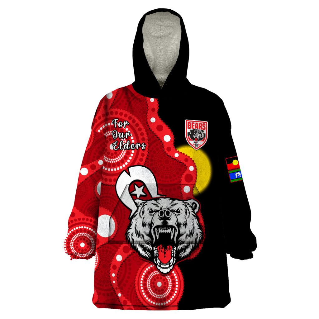 North Sydney Rugby NAIDOC Wearable Blanket Hoodie Bears Indigenous For Our Elders - Vibe Hoodie Shop