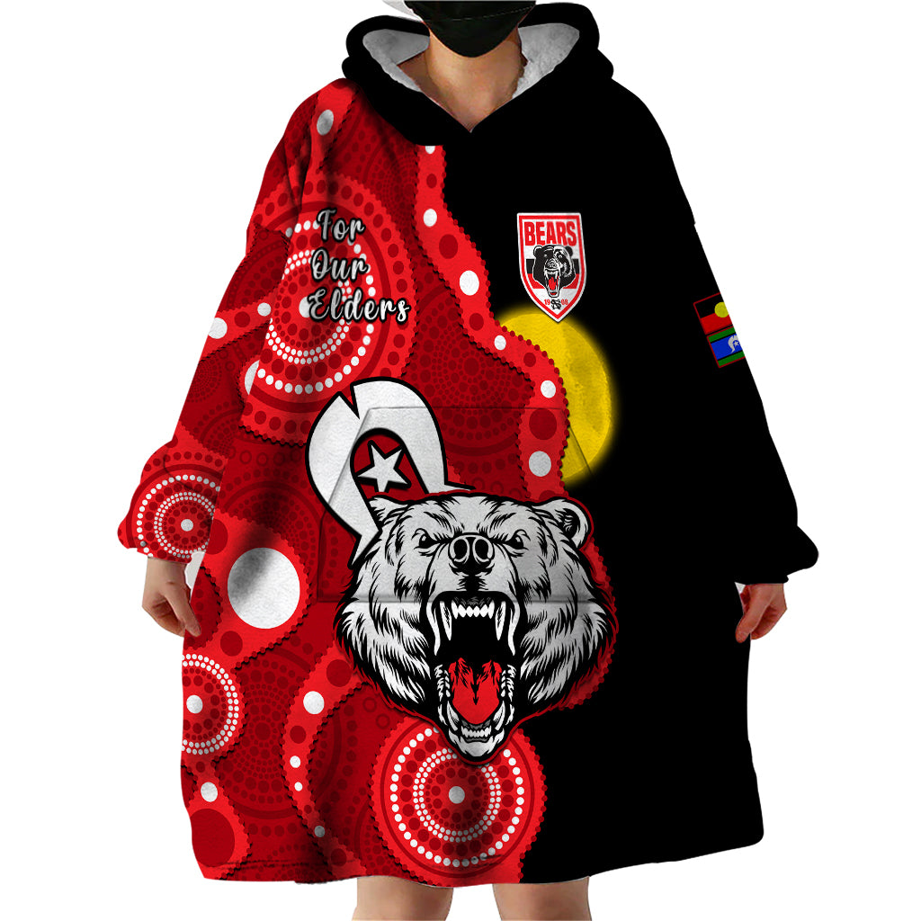 North Sydney Rugby NAIDOC Wearable Blanket Hoodie Bears Indigenous For Our Elders - Vibe Hoodie Shop