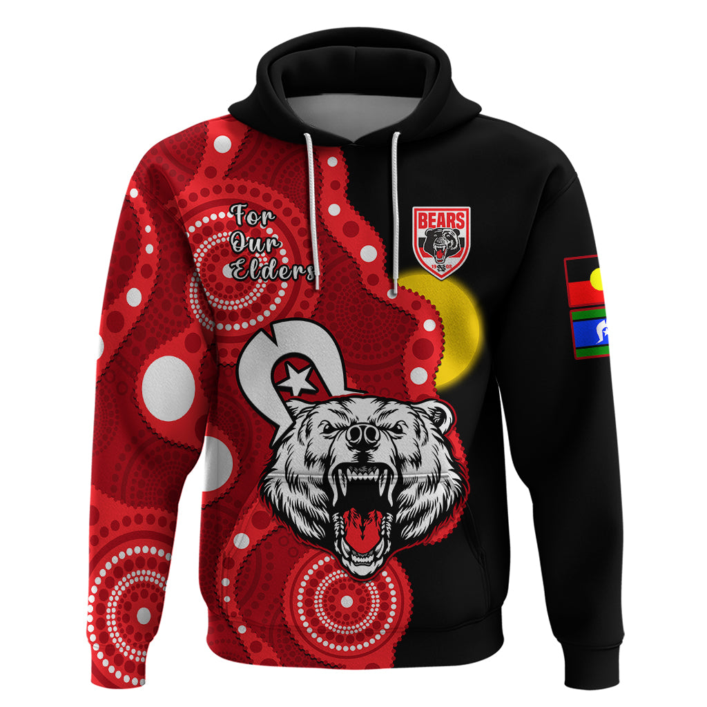 (Custom Text And Number) North Sydney Rugby NAIDOC Hoodie Bears Indigenous For Our Elders - Vibe Hoodie Shop