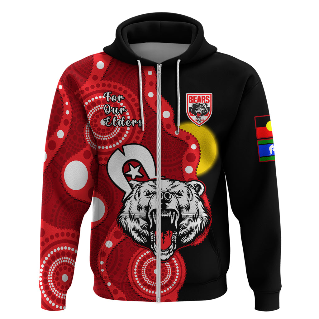 (Custom Text And Number) North Sydney Rugby NAIDOC Hoodie Bears Indigenous For Our Elders - Vibe Hoodie Shop