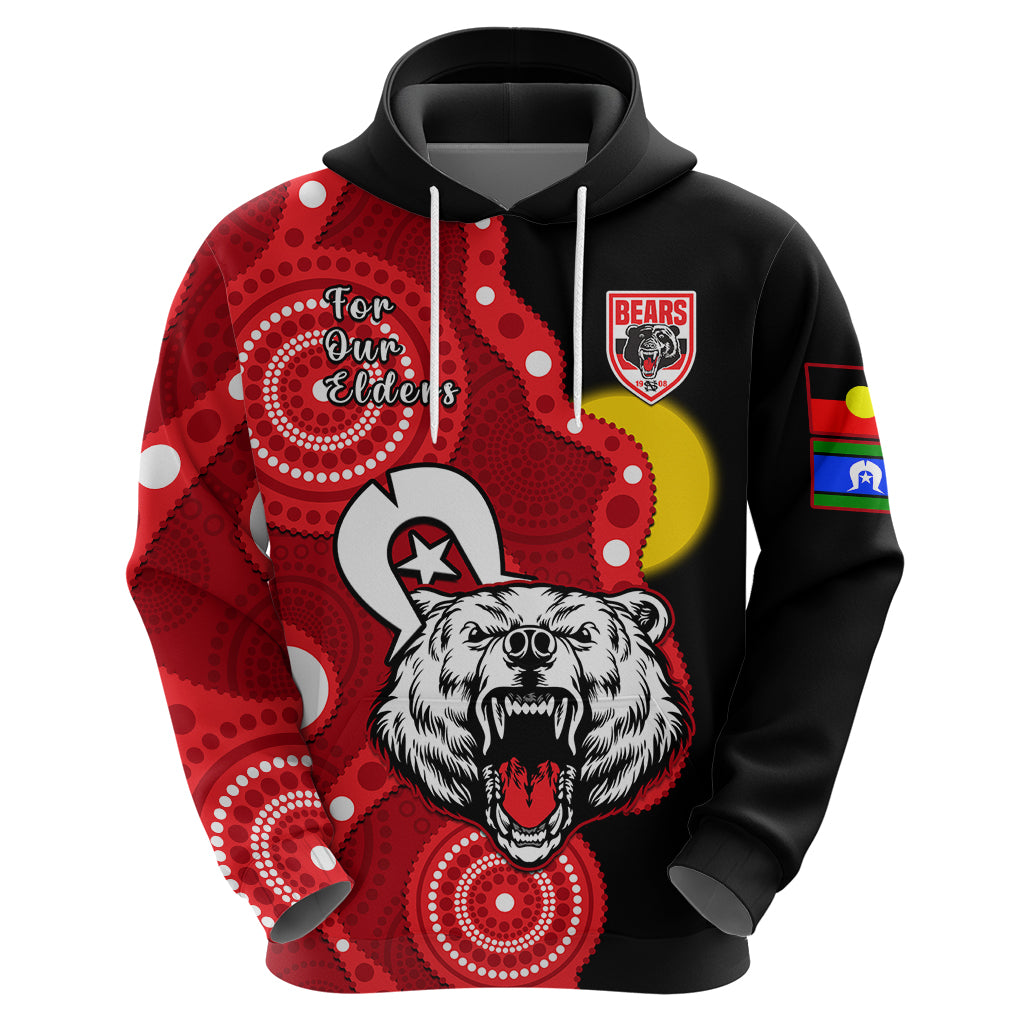 (Custom Text And Number) North Sydney Rugby NAIDOC Hoodie Bears Indigenous For Our Elders - Vibe Hoodie Shop