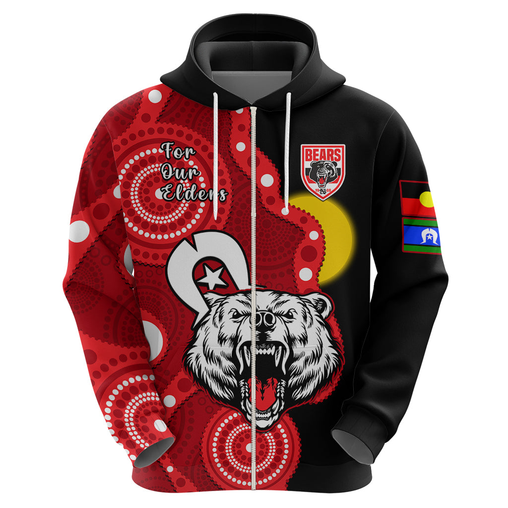 (Custom Text And Number) North Sydney Rugby NAIDOC Hoodie Bears Indigenous For Our Elders - Vibe Hoodie Shop