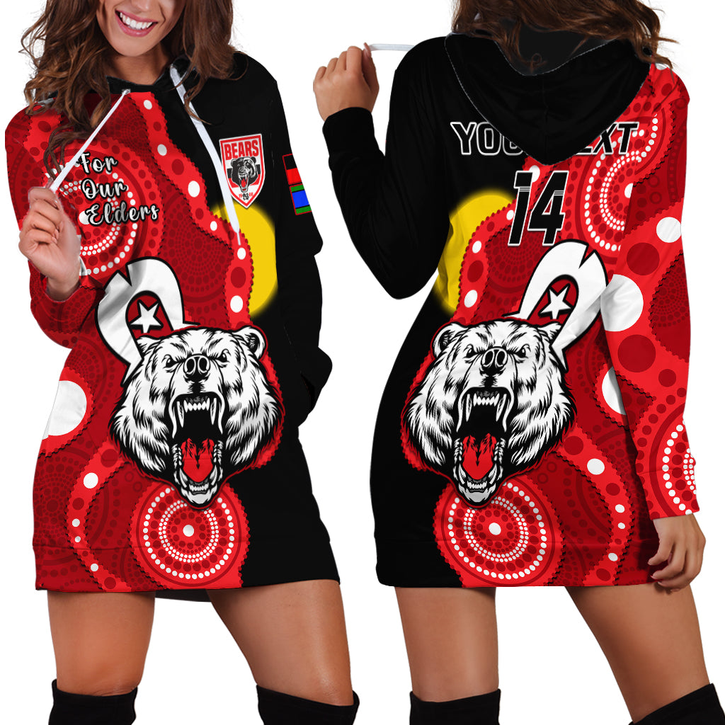 (Custom Text And Number) North Sydney Rugby NAIDOC Hoodie Dress Bears Indigenous For Our Elders - Vibe Hoodie Shop