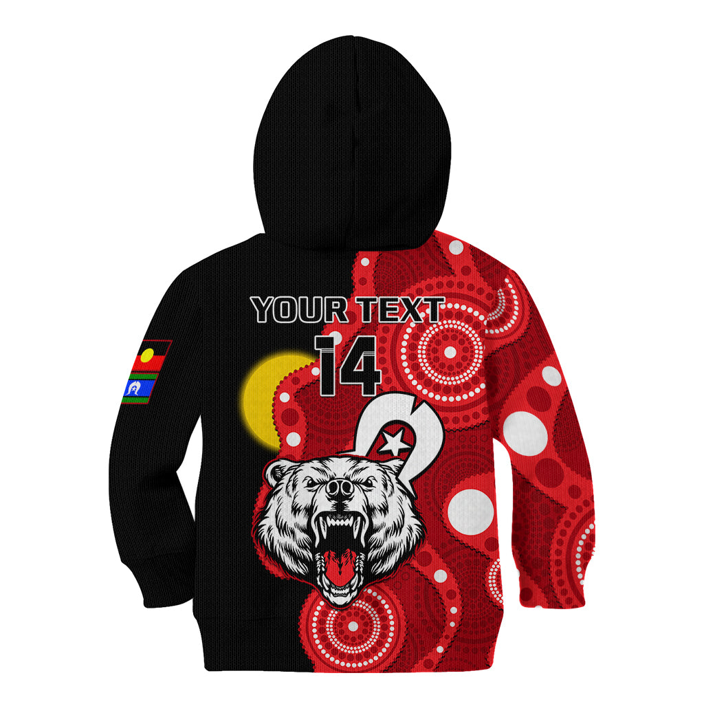 (Custom Text And Number) North Sydney Rugby NAIDOC Kid Hoodie Bears Indigenous For Our Elders - Vibe Hoodie Shop