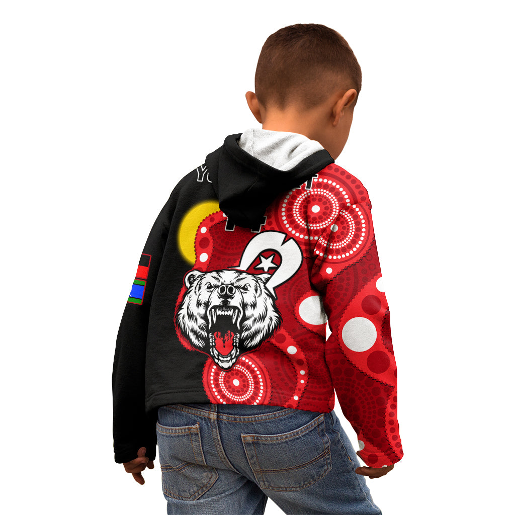 (Custom Text And Number) North Sydney Rugby NAIDOC Kid Hoodie Bears Indigenous For Our Elders - Vibe Hoodie Shop