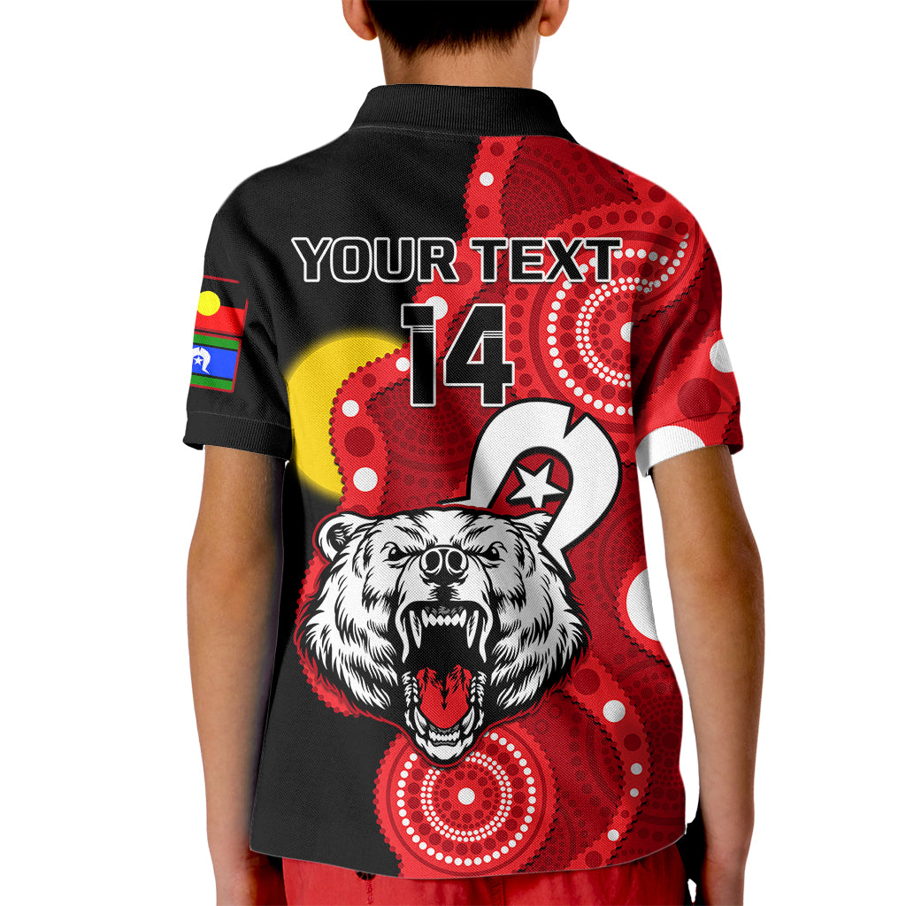 (Custom Text And Number) North Sydney Rugby NAIDOC Kid Polo Shirt Bears Indigenous For Our Elders - Vibe Hoodie Shop