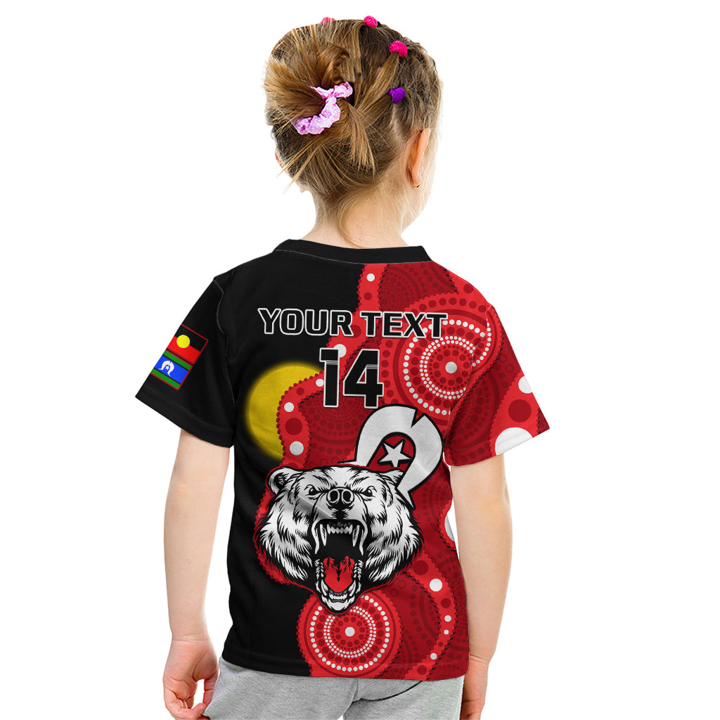 (Custom Text And Number) North Sydney Rugby NAIDOC Kid T Shirt Bears Indigenous For Our Elders - Vibe Hoodie Shop