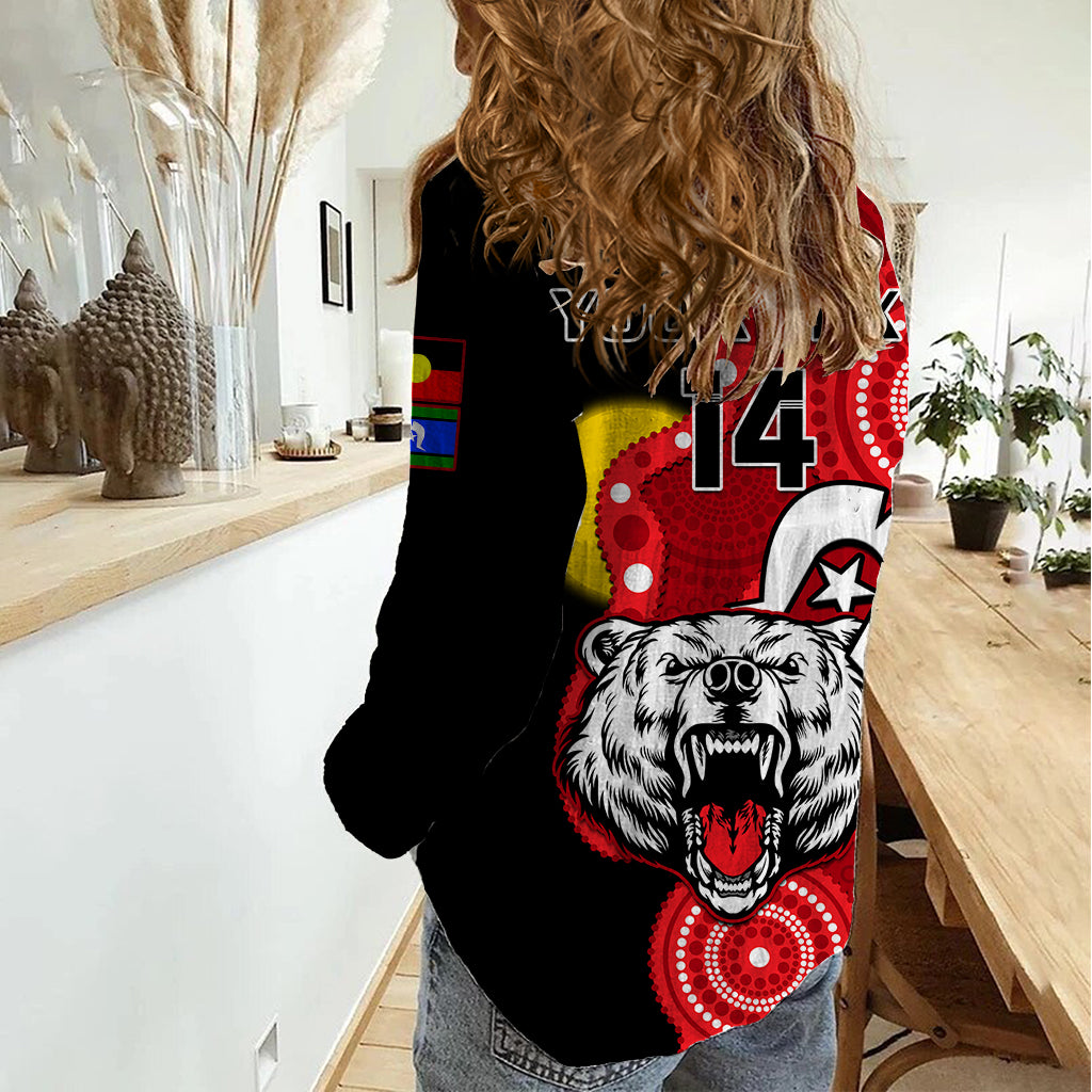 (Custom Text And Number) North Sydney Rugby NAIDOC Women Casual Shirt Bears Indigenous For Our Elders - Vibe Hoodie Shop