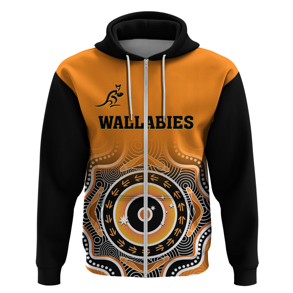 Wallabies Rugby Hoodie Aussie Go Champions Indigenous Orange - Vibe Hoodie Shop