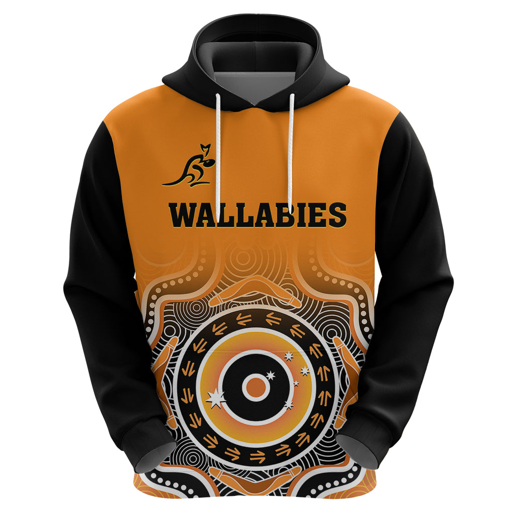 Wallabies Rugby Hoodie Aussie Go Champions Indigenous Orange - Vibe Hoodie Shop