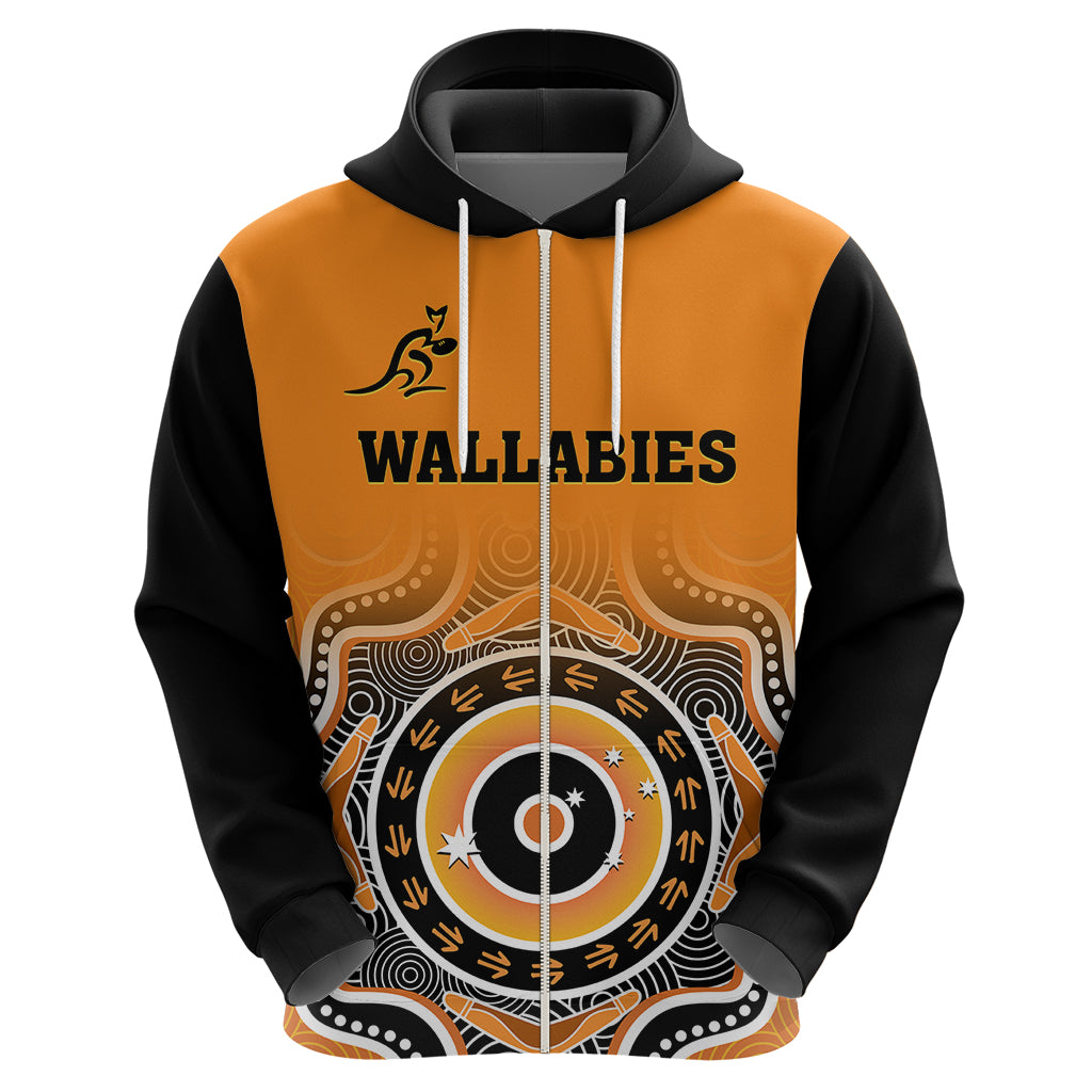 Wallabies Rugby Hoodie Aussie Go Champions Indigenous Orange - Vibe Hoodie Shop
