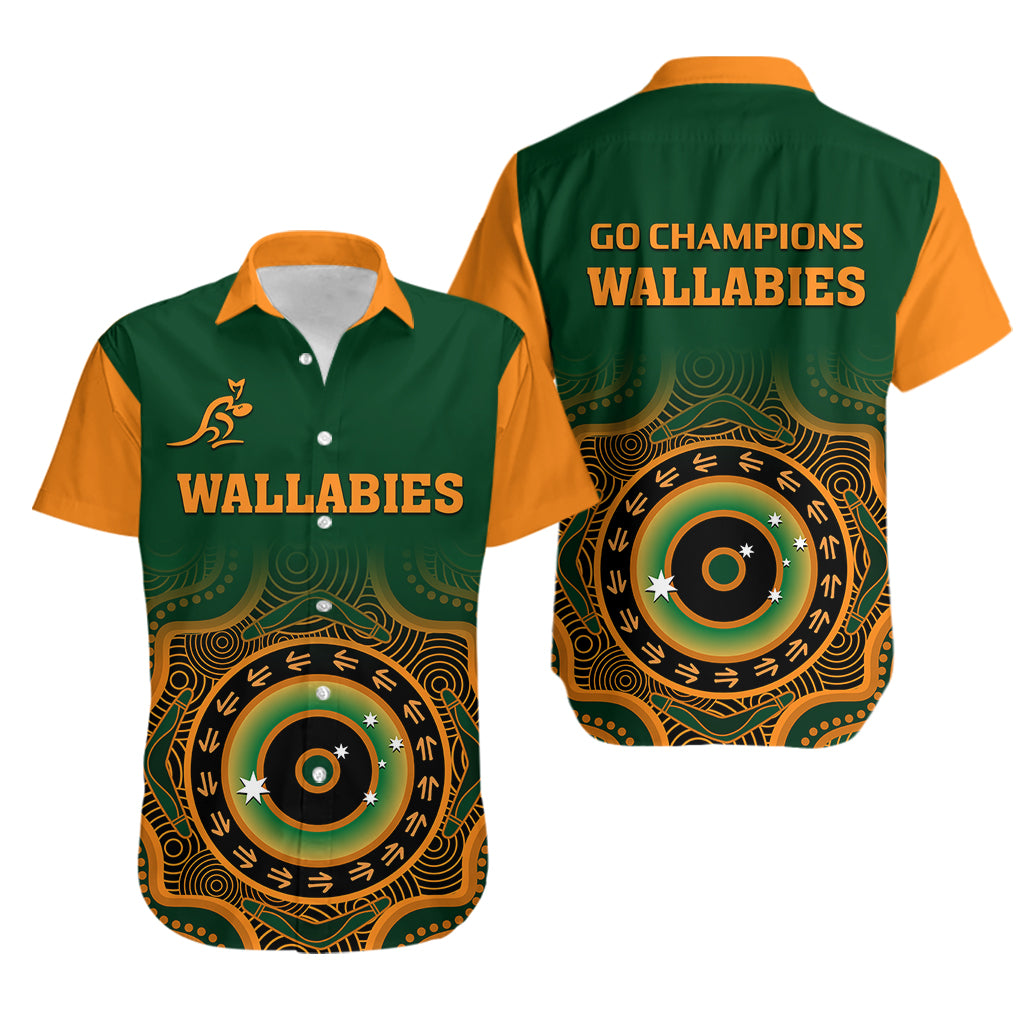 Wallabies Rugby Hawaiian Shirt Aussie Go Champions Indigenous Green - Vibe Hoodie Shop